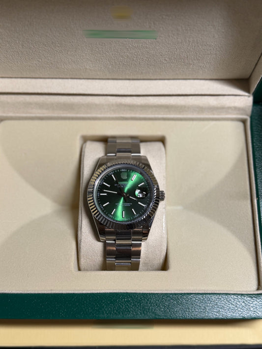 Green Face Luxury Watch Date-just style 41mm